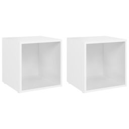 Berkfield Home TV Cabinets 2 pcs White 37x35x37 cm Engineered Wood - Size: 37 x 35 x 37 cm - thumbnail 2