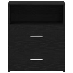 Berkfield Home Black Oak Nightstand 50x32x60cm Made from Engineered Wood - Size: 50 x 32 x 60 cm - thumbnail 7