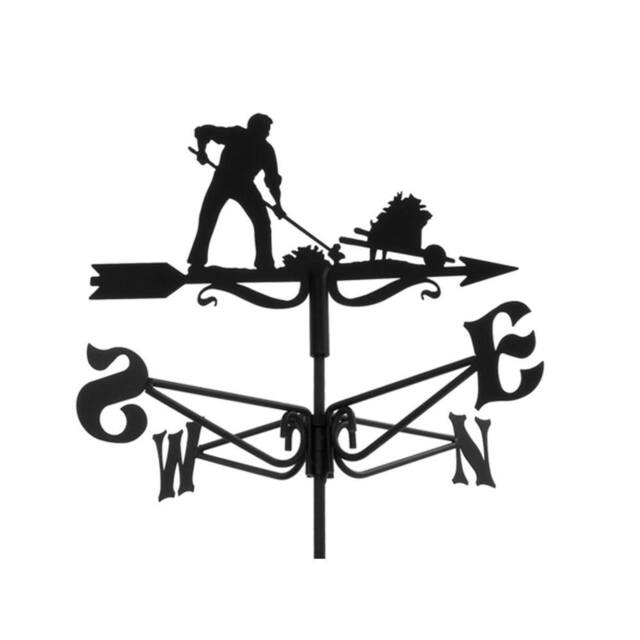 Buttercup Farm Mini Gardener Weathervane - Steel - L38 x W38 x H45.5 cm - Black - image 1