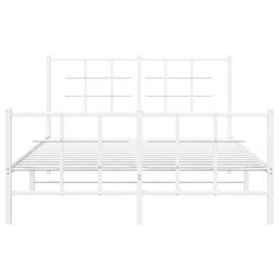Berkfield Home Metal Bed Frame without Mattress with Footboard White 140x190cm - Size: 140x190 cm - thumbnail 5