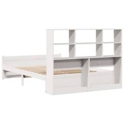 Berkfield Home Bookcase Bed without Mattress White 160x200cm Solid Wood Pine - Size: 160x200 cm - thumbnail 6