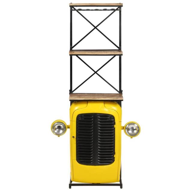 Berkfield Home Tractor Wine Cabinet Yellow 49x31x172 cm Solid Mango Wood - Size: 49 x 31 x 172 cm - image 1