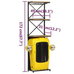 Berkfield Home Tractor Wine Cabinet Yellow 49x31x172 cm Solid Mango Wood - Size: 49 x 31 x 172 cm - thumbnail 9