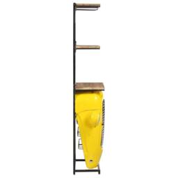 Berkfield Home Tractor Wine Cabinet Yellow 49x31x172 cm Solid Mango Wood - Size: 49 x 31 x 172 cm - thumbnail 4