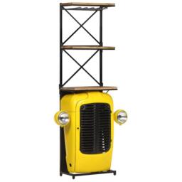 Berkfield Home Tractor Wine Cabinet Yellow 49x31x172 cm Solid Mango Wood - Size: 49 x 31 x 172 cm - thumbnail 2