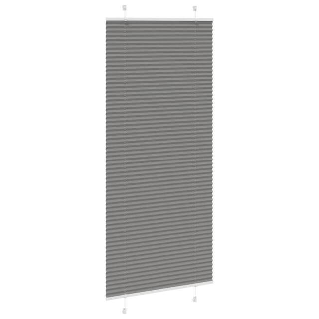 Berkfield Home Pleated Blind Anthracite 85x200 cm Fabric Width 84.4 cm Polyester in Charcoal - image 1