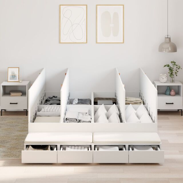 Berkfield Home Storage Bed Frame White 150x200 cm - image 1