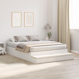 Berkfield Home Storage Bed Frame White 150x200 cm - thumbnail 4