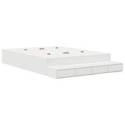Berkfield Home Storage Bed Frame White 150x200 cm - thumbnail 3