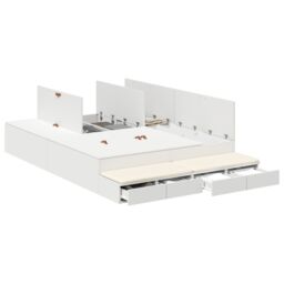 Berkfield Home Storage Bed Frame White 150x200 cm - thumbnail 2