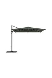 H&O Direct Outdoor Square Cantilever Parasol with Solar Lights & HDPE Base in Dark Grey - thumbnail 4