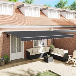 Berkfield Home Retractable Awning Manual Anthracite 500x300 cm - thumbnail 1