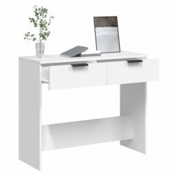 Berkfield Home Console Table White 90x36x75 cm Engineered Wood - Size: 90 x 36 x 75 cm - thumbnail 5