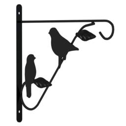 Berkfield Home Hanging Basket Brackets with Planters 4 pcs Black Steel - thumbnail 3