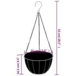 Berkfield Home Hanging Basket Brackets with Planters 4 pcs Black Steel - thumbnail 8