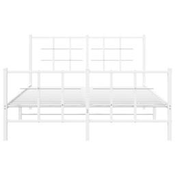 Berkfield Home Metal Bed Frame without Mattress with Footboard White 140x200cm - Size: 140x200 cm - thumbnail 5