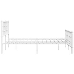 Berkfield Home Metal Bed Frame without Mattress with Footboard White 140x200cm - Size: 140x200 cm - thumbnail 6