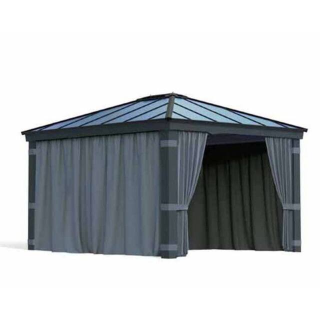 Palram Curtain Set for Dallas 12 x 14 Gazebo - W409 cm (Gazebo Not Included) in Grey - image 1