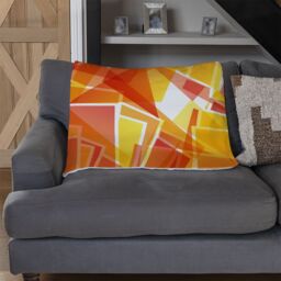 Benjamin Tate Design Orange Geometric Blanket in Natural - Size: 120 cm x 150 cm - thumbnail 2