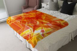 Benjamin Tate Design Orange Geometric Blanket in Natural - Size: 120 cm x 150 cm - thumbnail 3