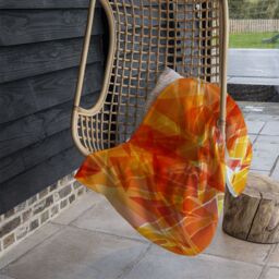 Benjamin Tate Design Orange Geometric Blanket in Natural - Size: 120 cm x 150 cm - thumbnail 4