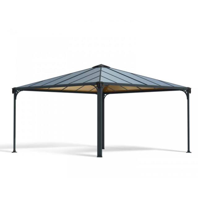 Palram Palermo 4300 Garden Gazebo, Polycarbonate, L429 x W429 x H298 cm, Grey - image 1