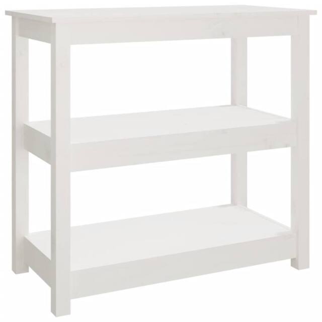 Berkfield Home Console Table White 80x40x74 cm Solid Wood Pine - Size: 80 x 40 x 74 cm - image 1
