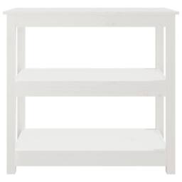 Berkfield Home Console Table White 80x40x74 cm Solid Wood Pine - Size: 80 x 40 x 74 cm - thumbnail 5