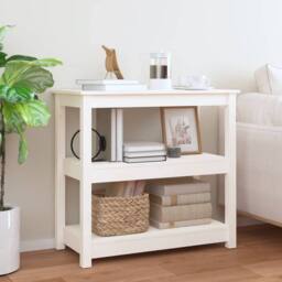 Berkfield Home Console Table White 80x40x74 cm Solid Wood Pine - Size: 80 x 40 x 74 cm - thumbnail 2