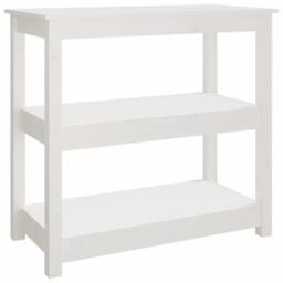 Berkfield Home Console Table White 80x40x74 cm Solid Wood Pine - Size: 80 x 40 x 74 cm - thumbnail 1