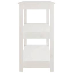 Berkfield Home Console Table White 80x40x74 cm Solid Wood Pine - Size: 80 x 40 x 74 cm - thumbnail 6