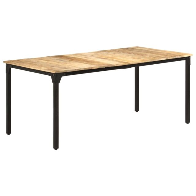 Berkfield Home Dining Table 180x90x76 cm Rough Mango Wood in Brown - Size: 180 x 90 x 76 cm - image 1
