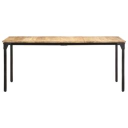 Berkfield Home Dining Table 180x90x76 cm Rough Mango Wood in Brown - Size: 180 x 90 x 76 cm - thumbnail 2