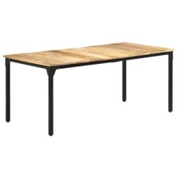 Berkfield Home Dining Table 180x90x76 cm Rough Mango Wood in Brown - Size: 180 x 90 x 76 cm - thumbnail 1
