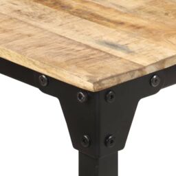 Berkfield Home Dining Table 180x90x76 cm Rough Mango Wood in Brown - Size: 180 x 90 x 76 cm - thumbnail 4