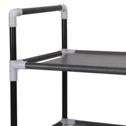 Berkfield Home Shoe Rack with 8 Shelves Metal & Non-woven Fabric Black - thumbnail 5
