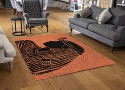 Benjamin Tate Design Egyptian Women On Orange Rug in Natural - Size: Large - thumbnail 2