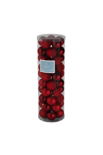 KDMD 48 Burgundy Baubles 10cm Christmas Ornament - image 1