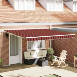 Berkfield Home Retractable Awning Orange & Brown 400 x 300 cm Fabric - thumbnail 2