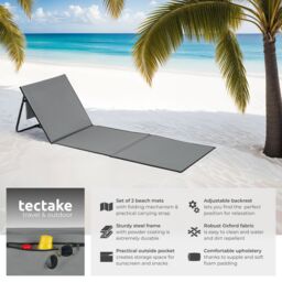 tectake Beach Mat - Set Of 2 Mina - Size: 1 Seater - thumbnail 2