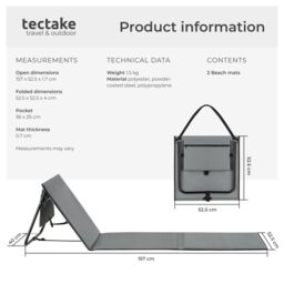 tectake Beach Mat - Set Of 2 Mina - Size: 1 Seater - thumbnail 6