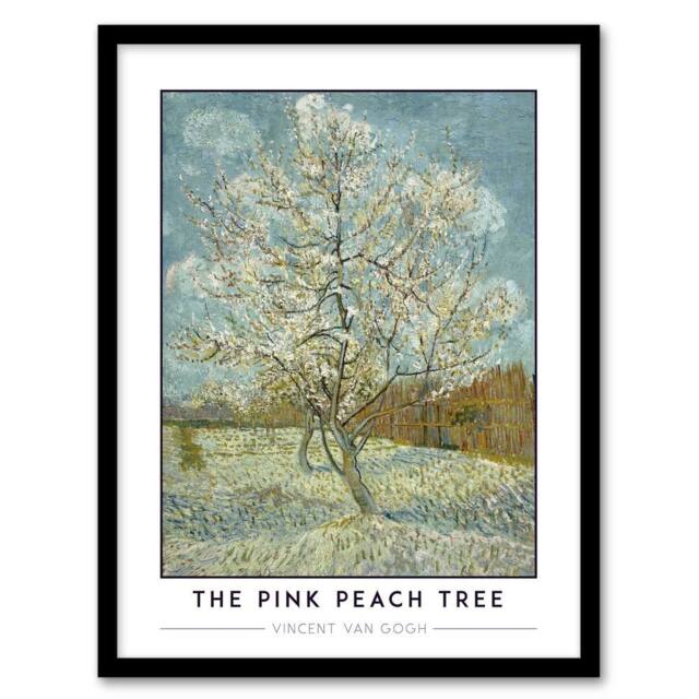 Artery8 Van Gogh The Pink Peach Tree Souvenir de Mauve Framed Wall Art Print in Blue - Size: A4 - image 1