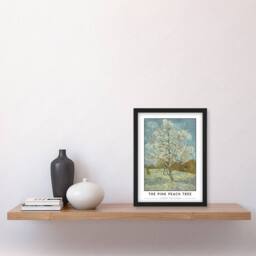 Artery8 Van Gogh The Pink Peach Tree Souvenir de Mauve Framed Wall Art Print in Blue - Size: A4 - thumbnail 4