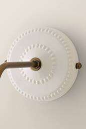 ValueLights Burford White Ceramic Ribbed Adjustable Drop Wall Light with Bulb in Cream - thumbnail 4