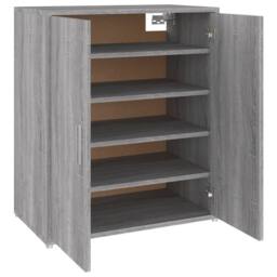 Berkfield Home Shoe Cabinet Grey Sonoma 60x35x70 cm Engineered Wood - Size: 60 x 35 x 70 cm - thumbnail 6