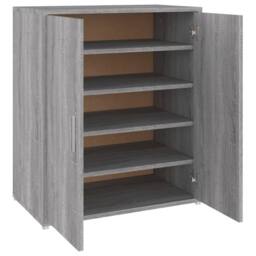Berkfield Home Shoe Cabinet Grey Sonoma 60x35x70 cm Engineered Wood - Size: 60 x 35 x 70 cm - thumbnail 2