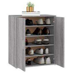 Berkfield Home Shoe Cabinet Grey Sonoma 60x35x70 cm Engineered Wood - Size: 60 x 35 x 70 cm - thumbnail 4