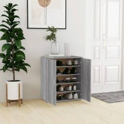 Berkfield Home Shoe Cabinet Grey Sonoma 60x35x70 cm Engineered Wood - Size: 60 x 35 x 70 cm - thumbnail 1