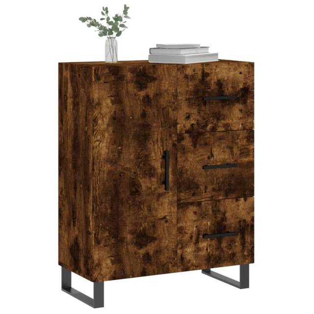 Berkfield Home Sideboard Smoked Oak 69.5x34x90 cm Engineered Wood in Brown - image 1
