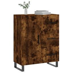 Berkfield Home Sideboard Smoked Oak 69.5x34x90 cm Engineered Wood in Brown - thumbnail 1